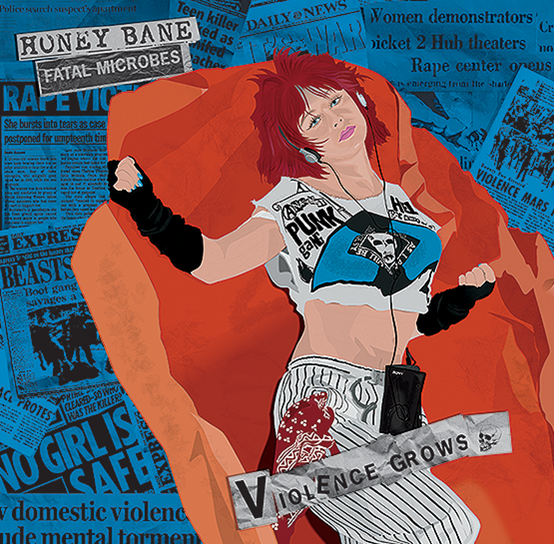 Honey Bane - Fatal Microbes Black And Blue Vinyl LP RSD 2023