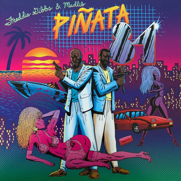 Freddie Gibbs & Madlib - Pinata: The 1984 Version Madlib Invazion Neon Pink & Black Vinyl LP