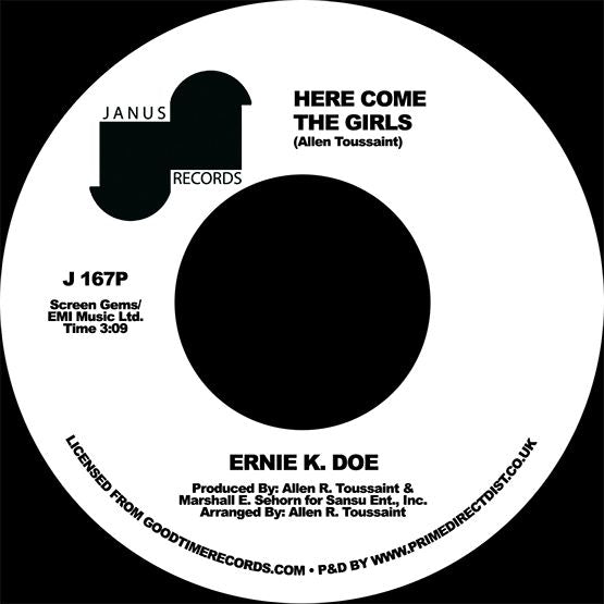 Ernie K. Doe - Here Come The Girls / Back Street Lover Vinyl 7
